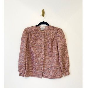 Vintage Mauve Button Down Blouse